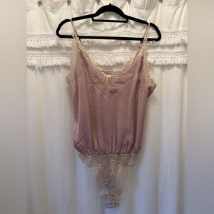 Lace Trimmed Mauve Camisole